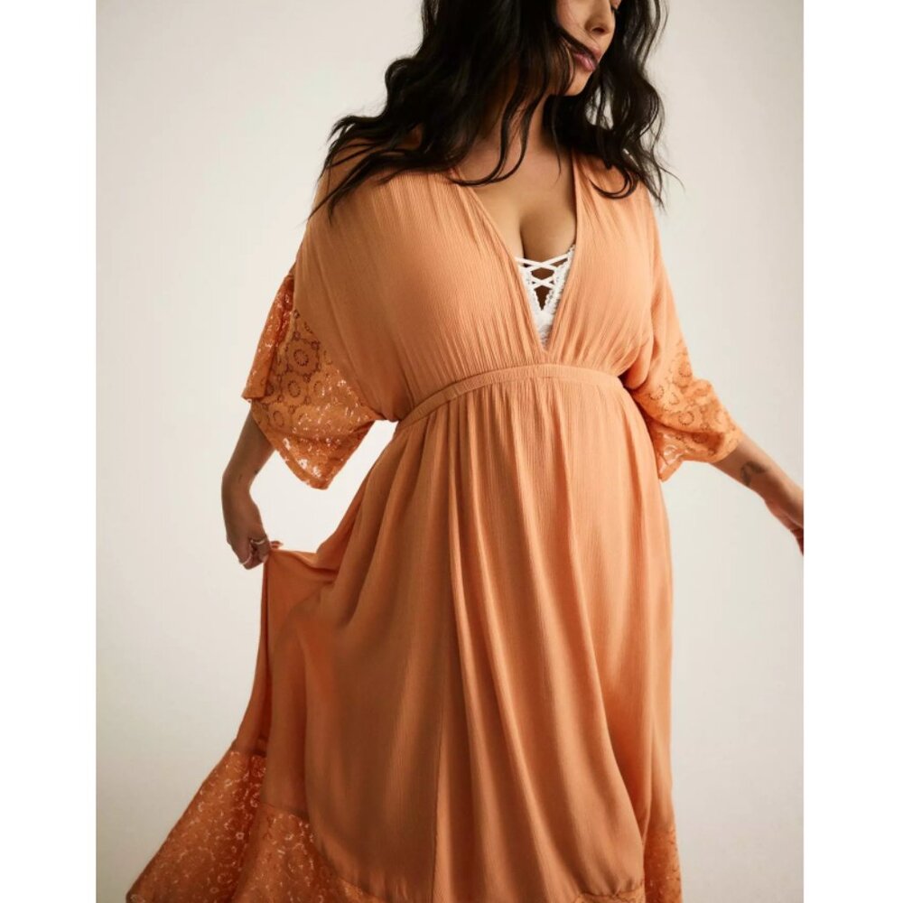 Torrid 2 Pheasant Festi Lace Trim Maxi Dress 2X 18 20 - Picture 2 of 11